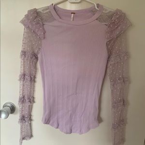 free people light purple mesh top